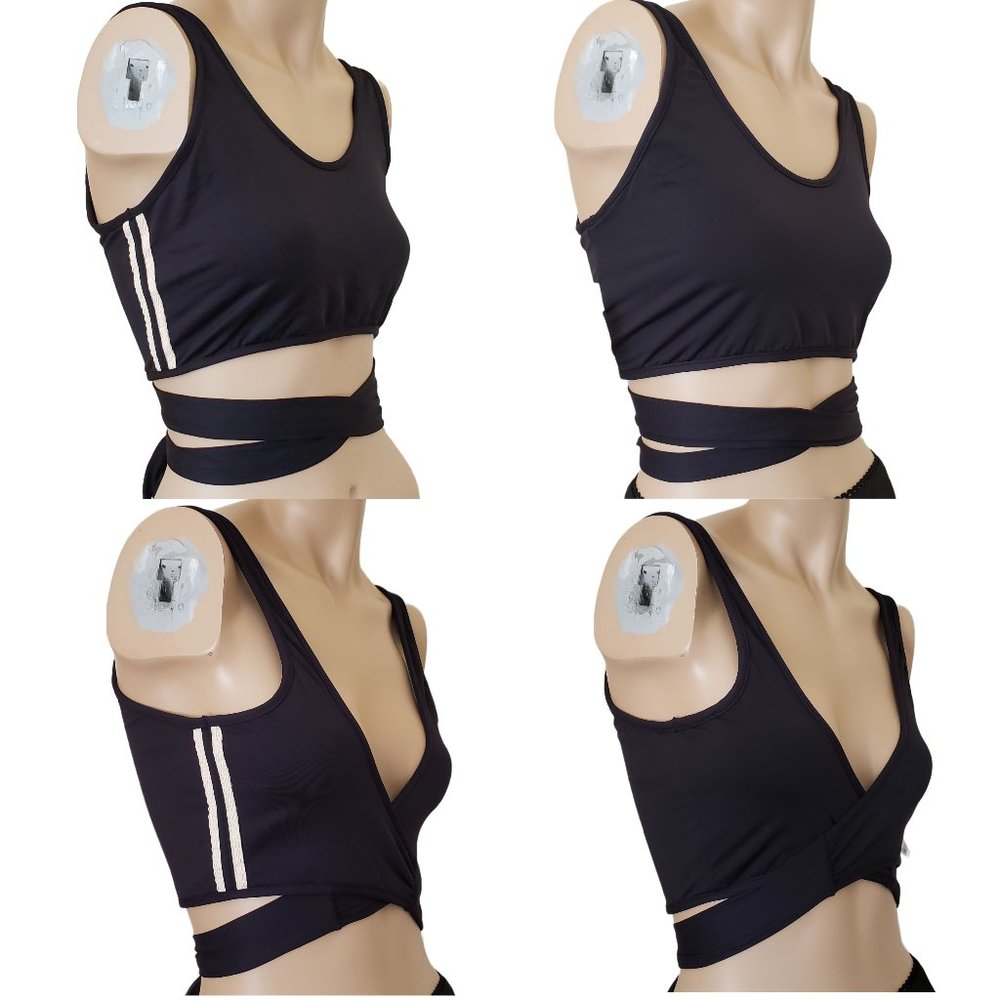 PH Praia Wear 4-Ways Reversible Rafaela Wrap Crop Top SZ Large Black